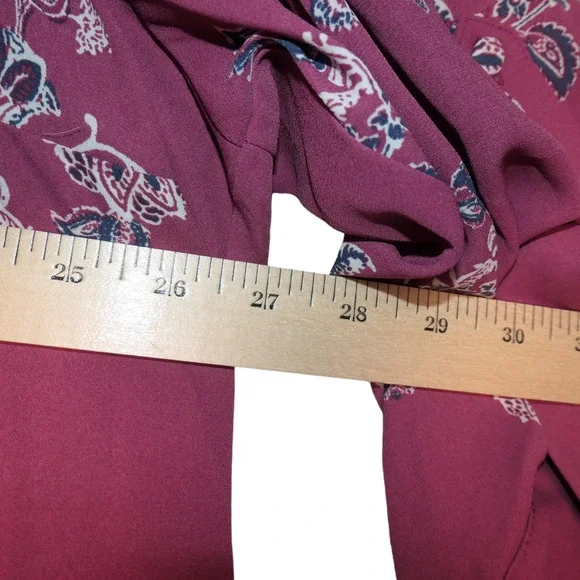 NEW Torrid Tunic Blouse Women Size 4X Deep Purplish Pink Floral Pockets Boho - Picture 8 of 10